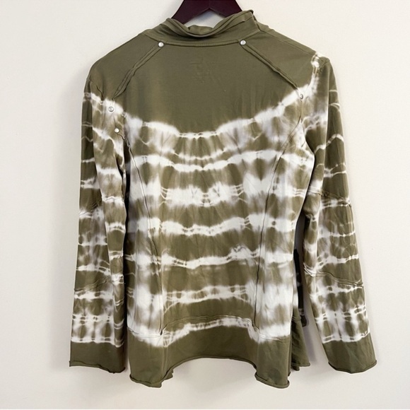 Neon Buddha Tie Dye Open Front Cardigan Soft Stretch Green Size Medium Athletic - Picture 6 of 6